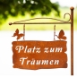 Preview: Schild Platz zum Träumen 50cm x 32cm