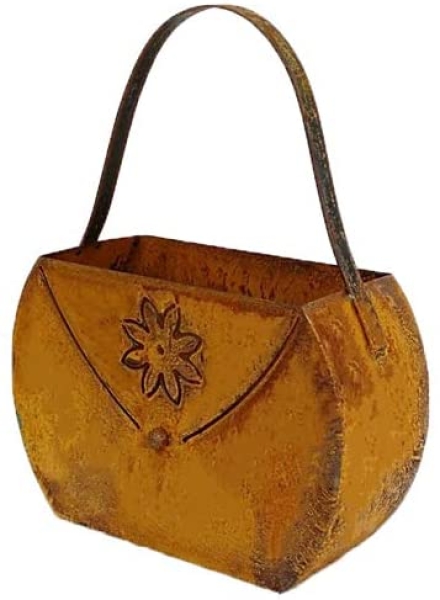 Tasche mit Blüte zum Bepflanzen 17cm x 7cm x 22cm