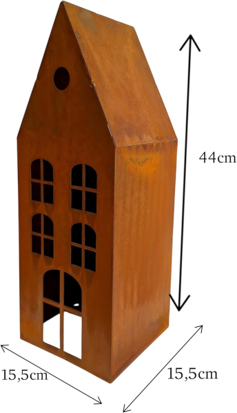 Edelrost Garten Laterne, Haus-Design, 44 cm