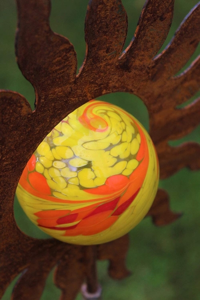 Gartenstecker Sonne mit Glas 145cm