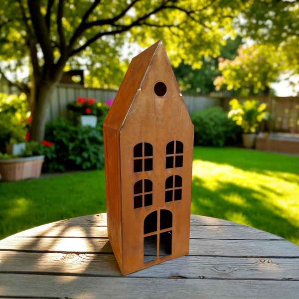 Edelrost Garten Laterne, Haus-Design, 44 cm