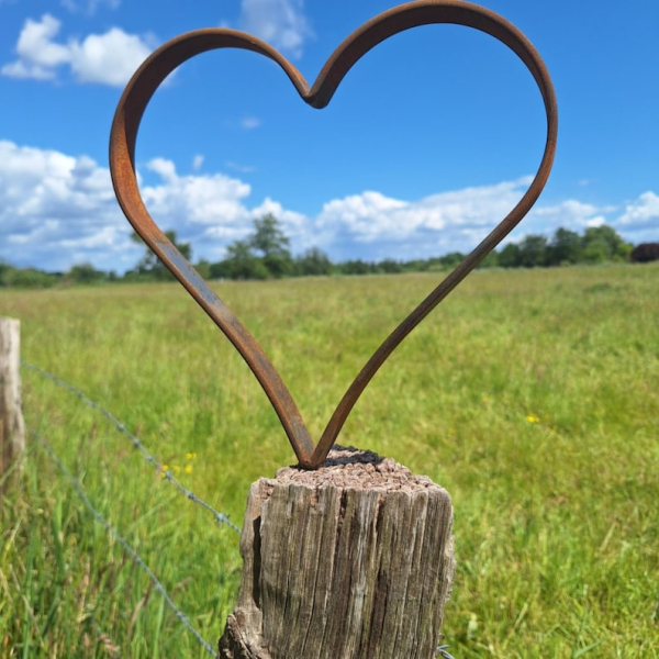 Edelrost Herz zum einschrauben