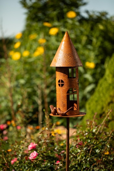 Garten Deko Windlicht Vogelhaus 160cm mit Vögel