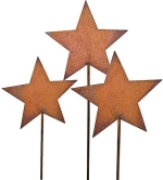 3er Set Gartenstecker Sterne 60cm